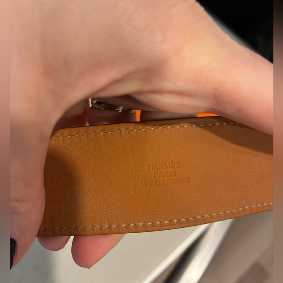 Hermes Black and Silver Leather Bracelet - Picture 5 of 10